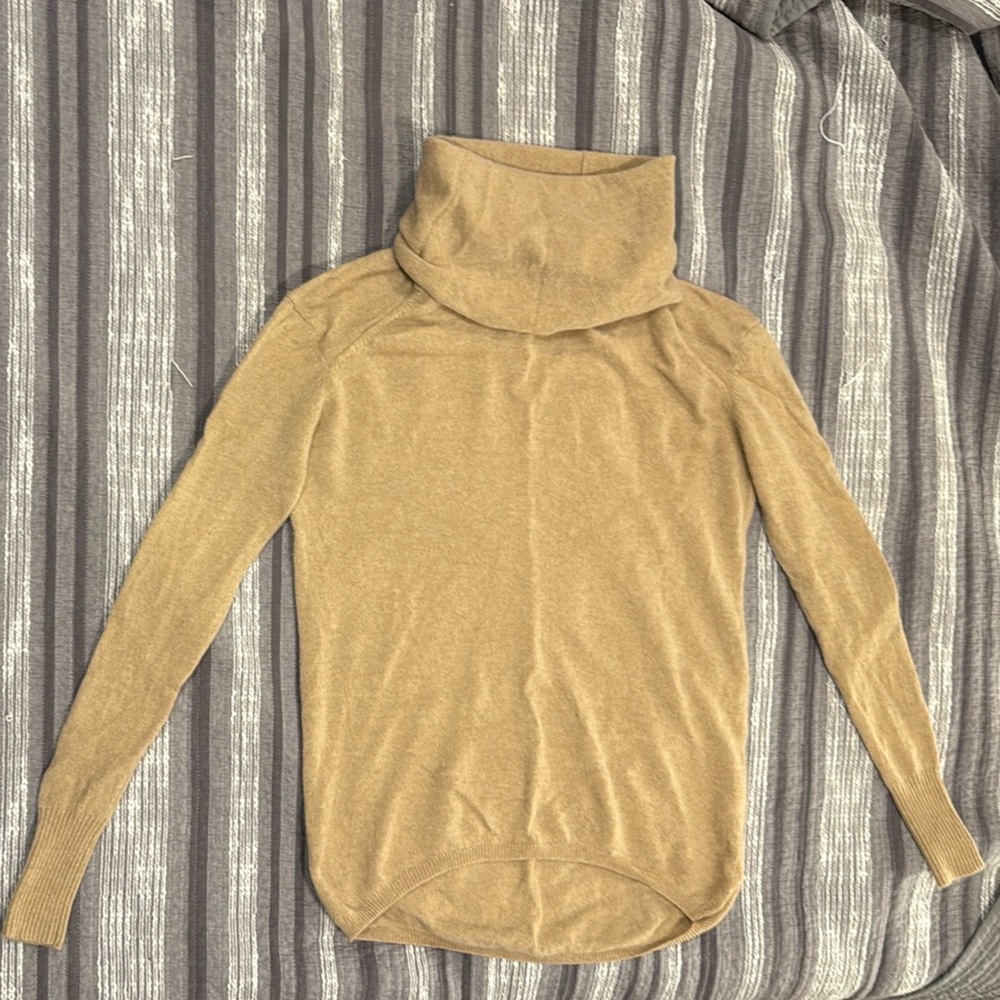 Ag Jeans Tan Funnel-neck Sweater